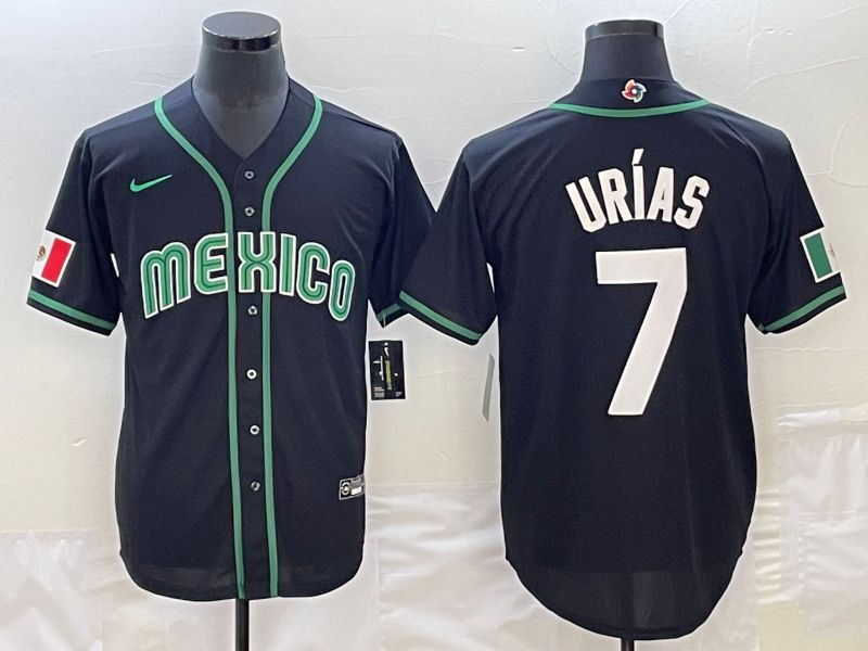 Men 2023 World Cub Mexico #7 Urias Black Nike MLB Jersey26